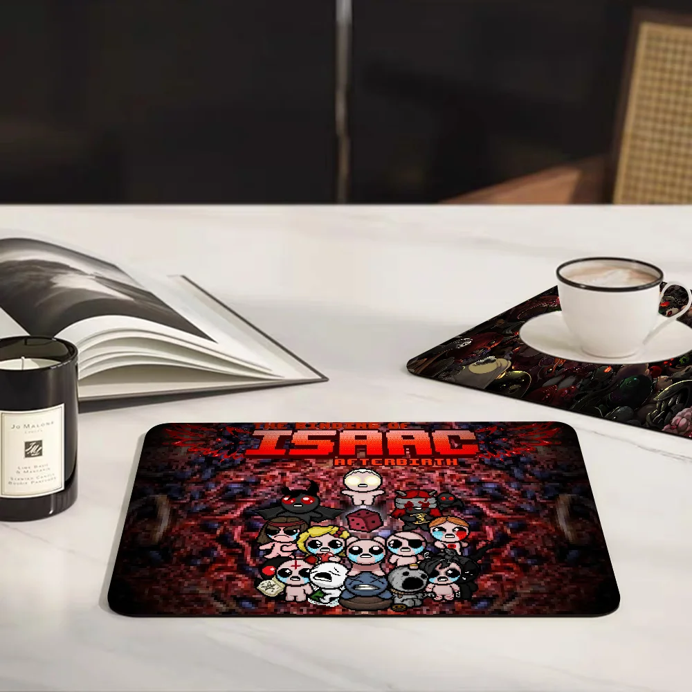 Binding Of Isaac Anime Printed Dish Drying Mat Super Absorbent Coffee Drain Pad Tableware Quick Dry Rug Kitchen Placemat