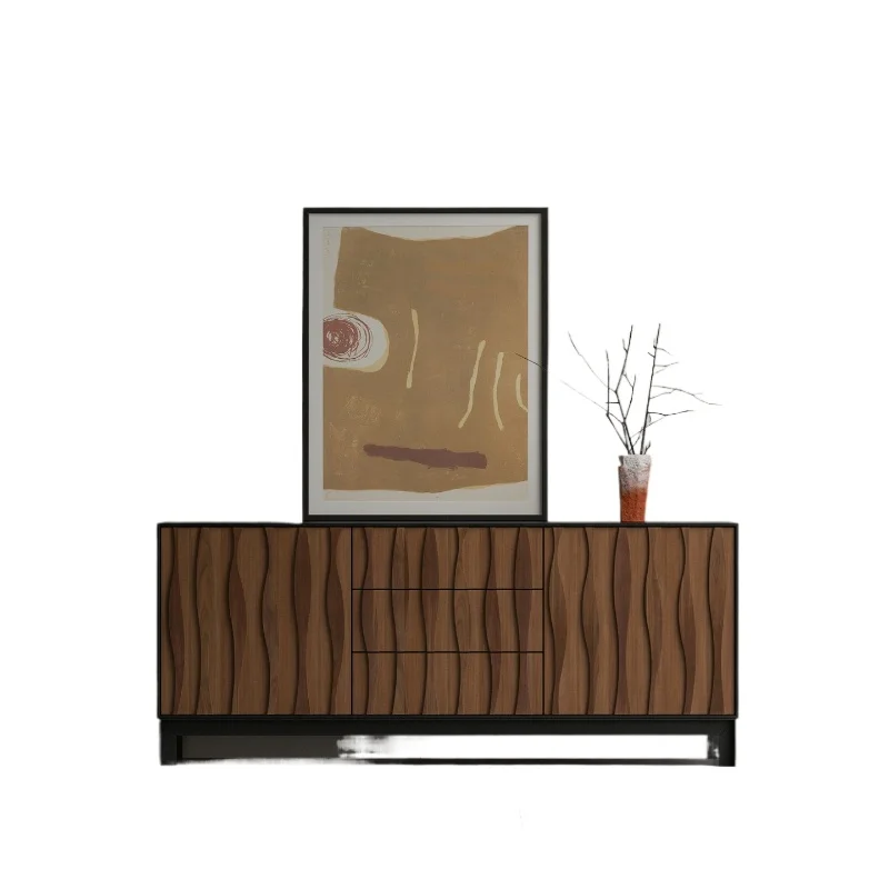 

Nordic solid wood dining edge wabi wind log storage locker, tea designer living room bedroom TV cabinet