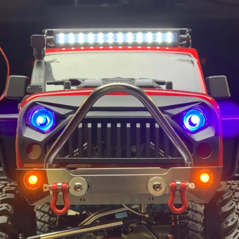 Zderzak przedni samochodu RC metalowe części modelu RC dla Axial SCX10 Jeep Wrangler 1/10 zdalnie sterowany gąsienicowy obrabiany CNC