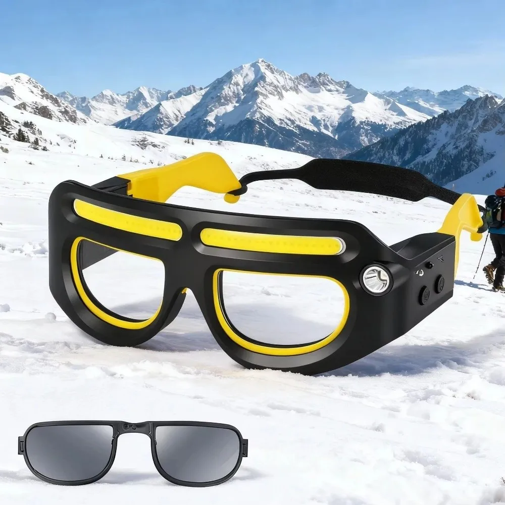 

5 Modes LED Glasses Headlights Windproof Safety Outdoor Cycling Headlights Waterproof Bright Lights Multifunctional Headlamp