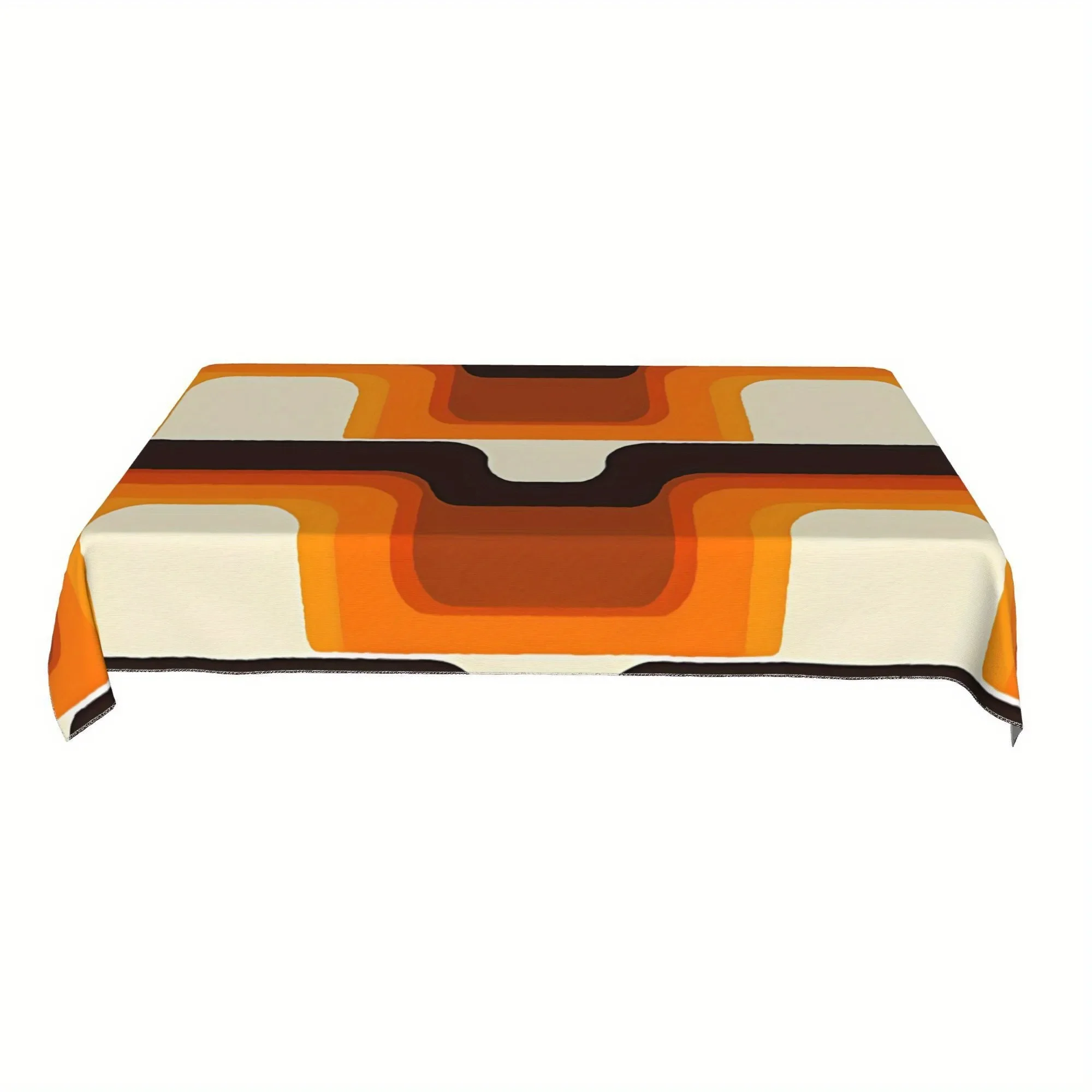 Tablecloth 1pc Mid-Century Modern Orange - Retro 1970s Stylexzj