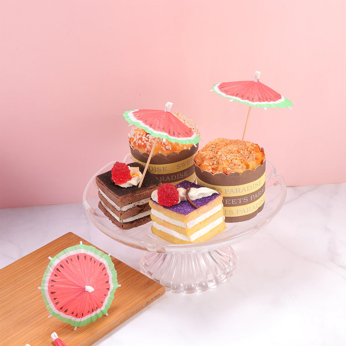 

50 шт. арбузный зонтик, украшения, креативный топпер с фруктами для напитков, вечерние, бара, использования в отеле