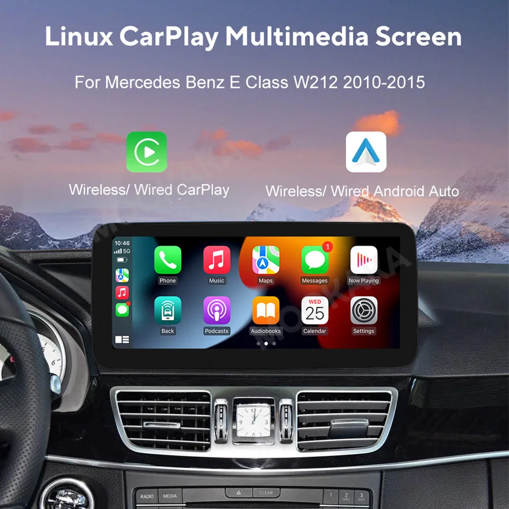 Wireless Carplay Android Auto For Benz E Class W212 2010 - 2015 Linux System Car Multimedia Player DSP WIFi Touch Screen Navi