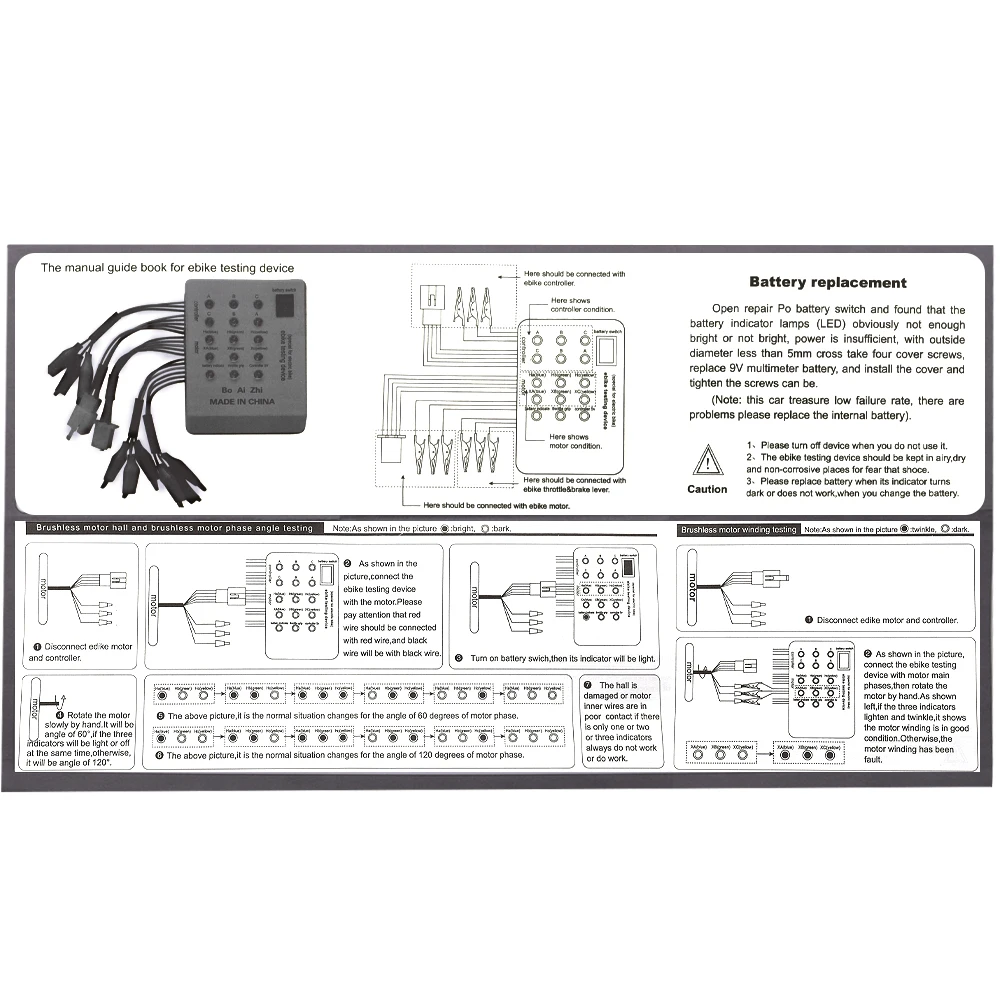 Imagem -06 - Dispositivo Portátil do Motor sem Escova para o Carro Elétrico Controlador do Trotinette Durável Testador da E-bicicleta Acessórios de Equitação Acessórios Spared 24 v 36 v 48 v 60 v 72v