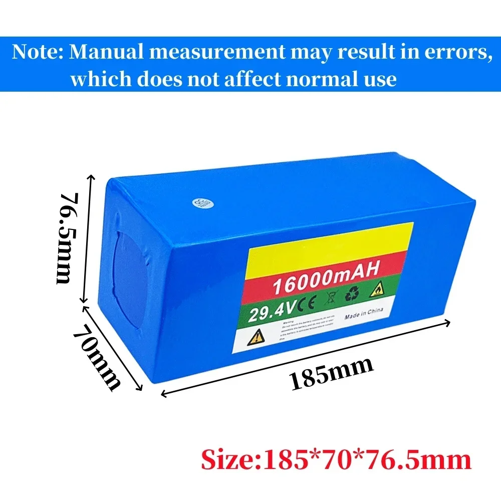 7S5P 29.4V 16Ah +BMS 18650 lithium-ion battery pack, suitable for electric wheelchair electric mobility tool battery, +charger