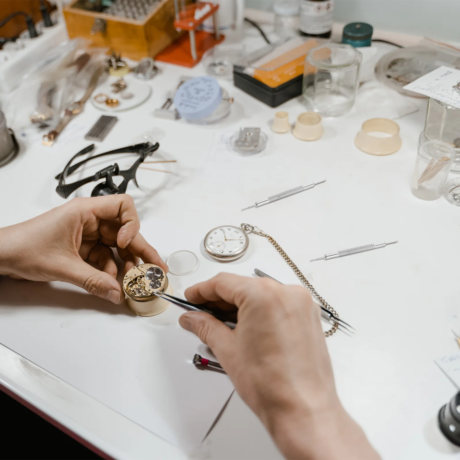 110Pcs Stainless Steel Hand Watch Spring Bar Quick Release Repair Tool Kit Band Pin Remover Link Adjustment Heavy Duty Watch