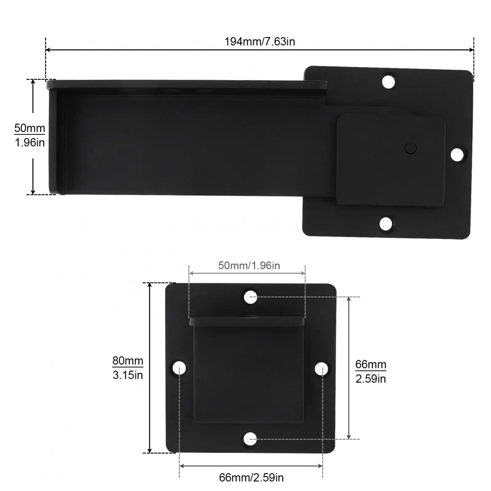 7.6inches Aluminum Alloy Flip Gate Latch Lock for Outdoor Wooden Fence / Swing and Sliding Open Gate with Padlock Holes