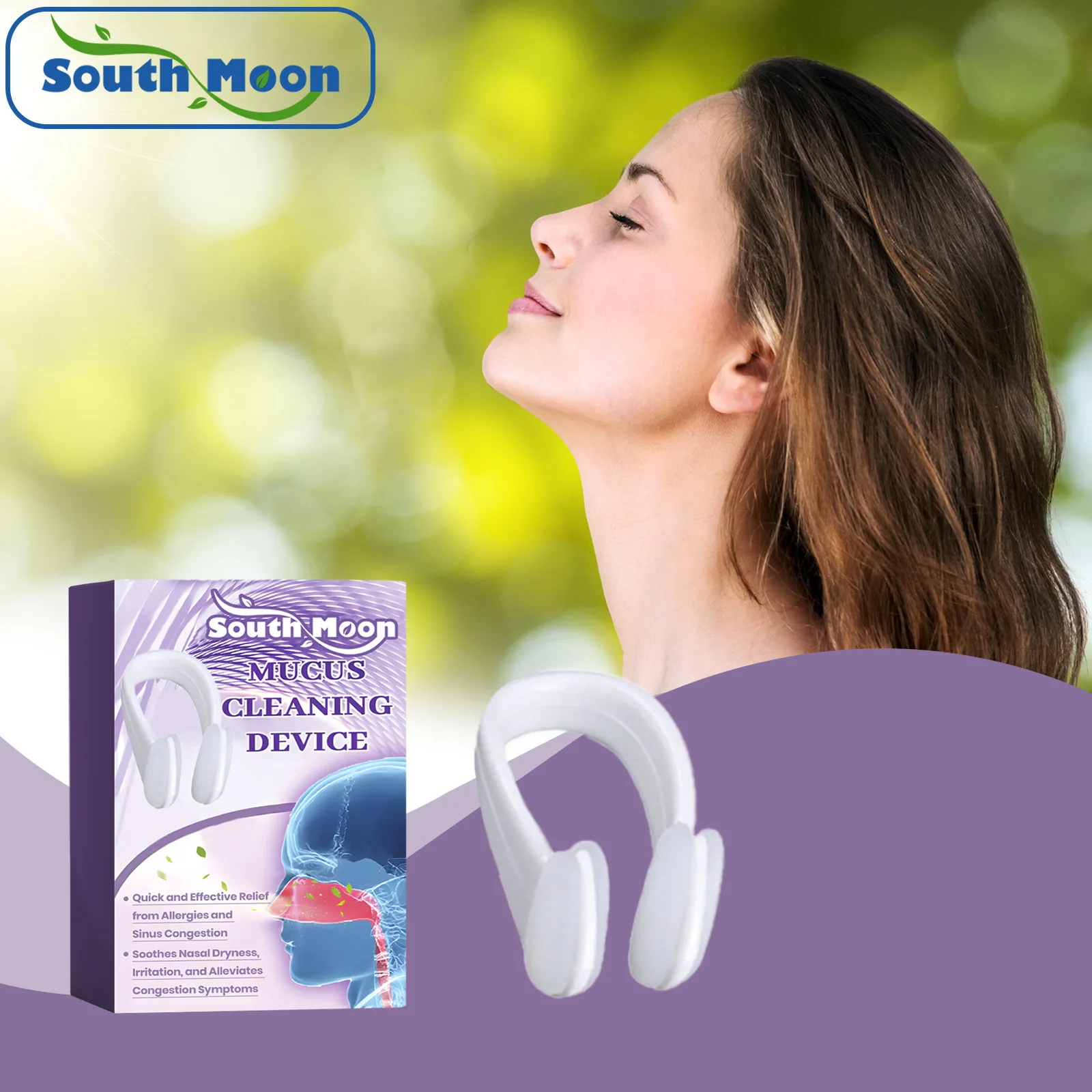 South Moon Nasal Congestion Relief Clip Relieve Rhinitis Improve Sneeze Runny Nose Better Breathing Apnea Guard Breath Aid Clip