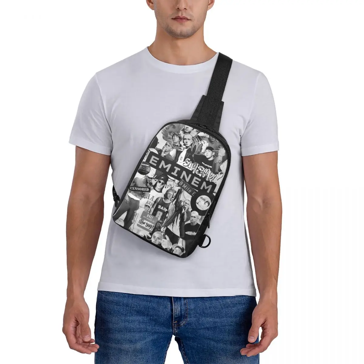 

Eminem Chest Bag Crossbody Backpack Sling Shoulder Bag For Men Traveling Hiking Daypack