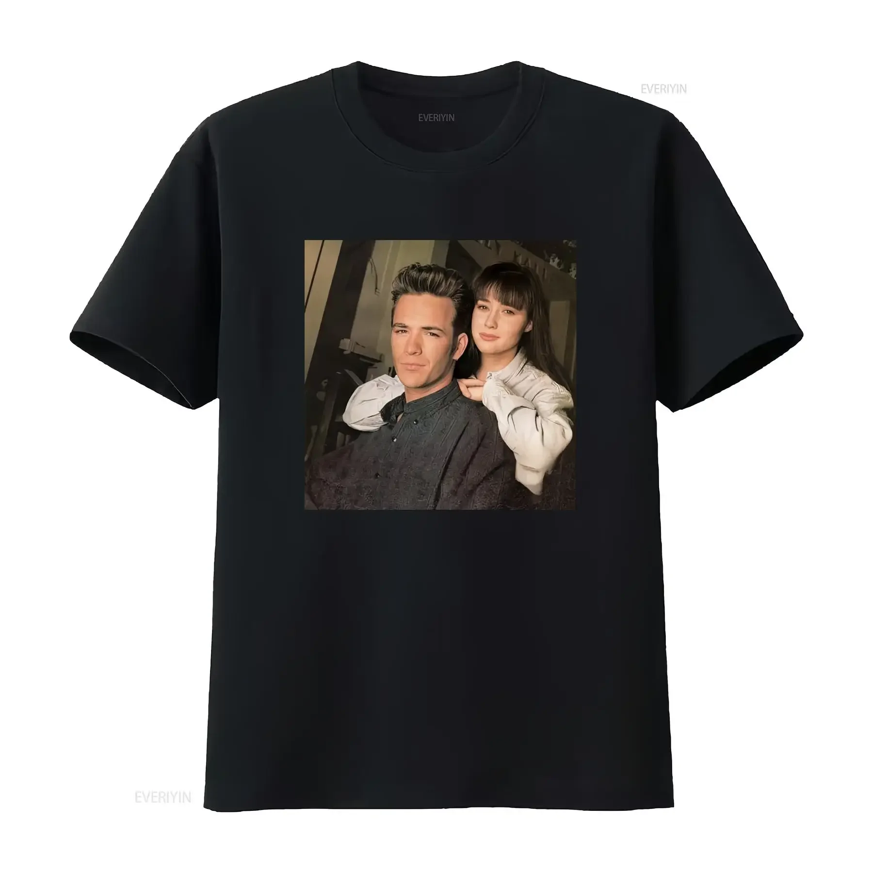 Camiseta estilo vintage retro de Shannen Doherty, Brenda Walsh, Luke Perry, Dylan Mckay, tributo 1971-2024, vintage, lavada, para hombre