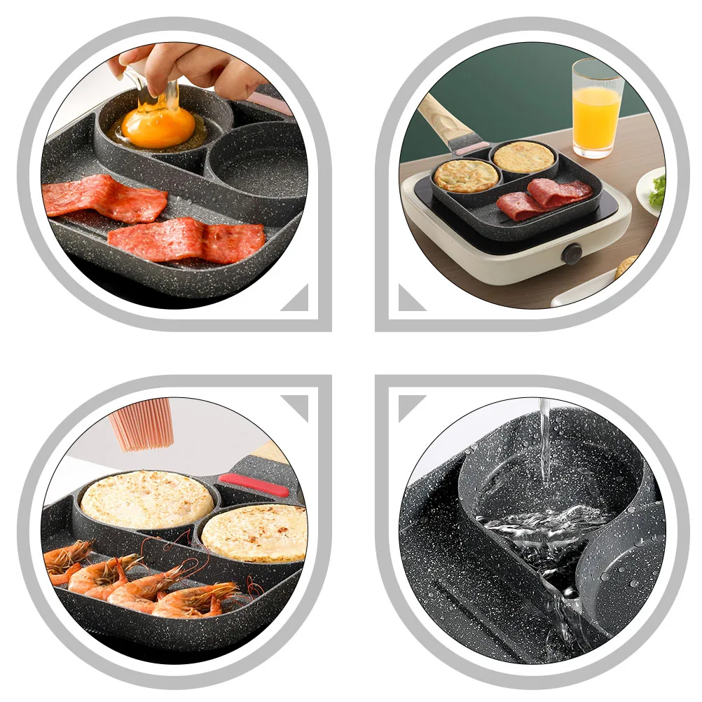 

Nonstick Frying Pan Set Omelette Pan Hard Texture Heat Resistant Long Handle Ergonomic Grip 3 Section Design for Induction