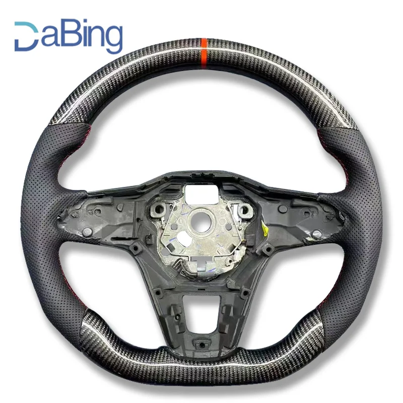 arbon Fiber Customised Alcantara Leather Carbon Fiber Steering Wheel For Volkswagen VW Golf 8 GTI R Line MK8