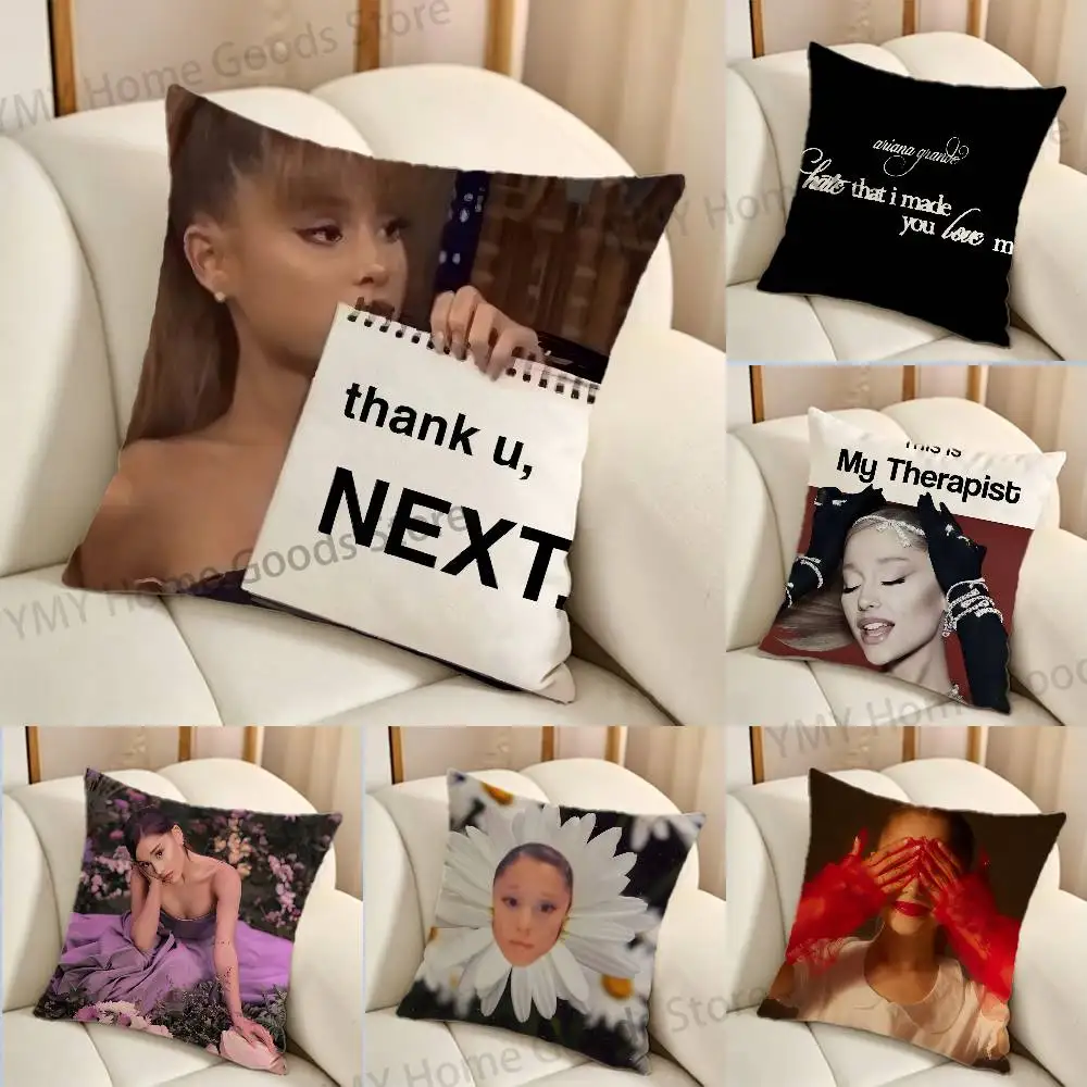 

HOT Singer A-Ariana G-Grande Album Cartoon Printing Pillowcase Customized Pillow Cover for Sofa Home Decor