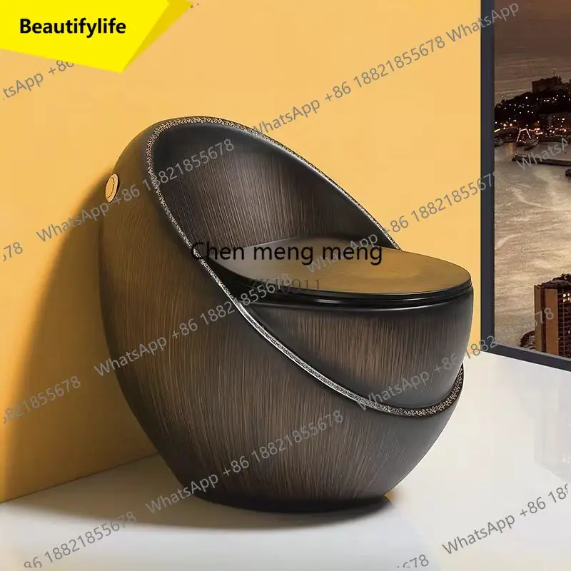 

M07 Household bathroom colored egg-shaped toilet large diameter siphon deodorant and anti-freezing toilet
