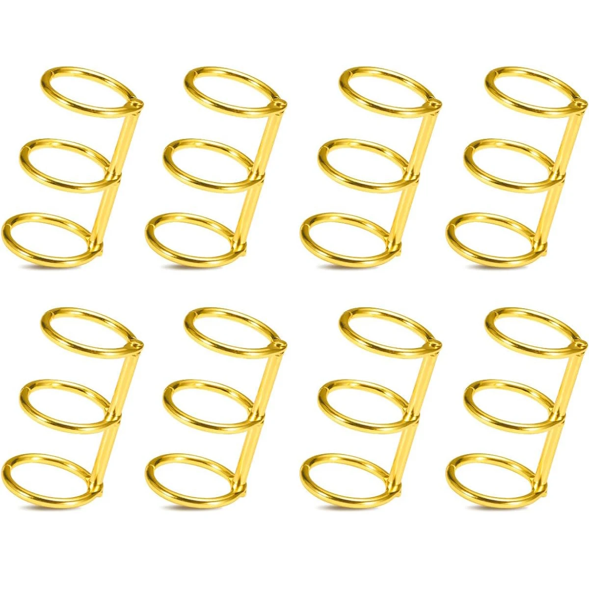 8 Pcs 3-Ring Metal Loose Leaf Binders Book Rings Perfect for DIY Travel Journals, Photo, Document Binding, and Craft Projects