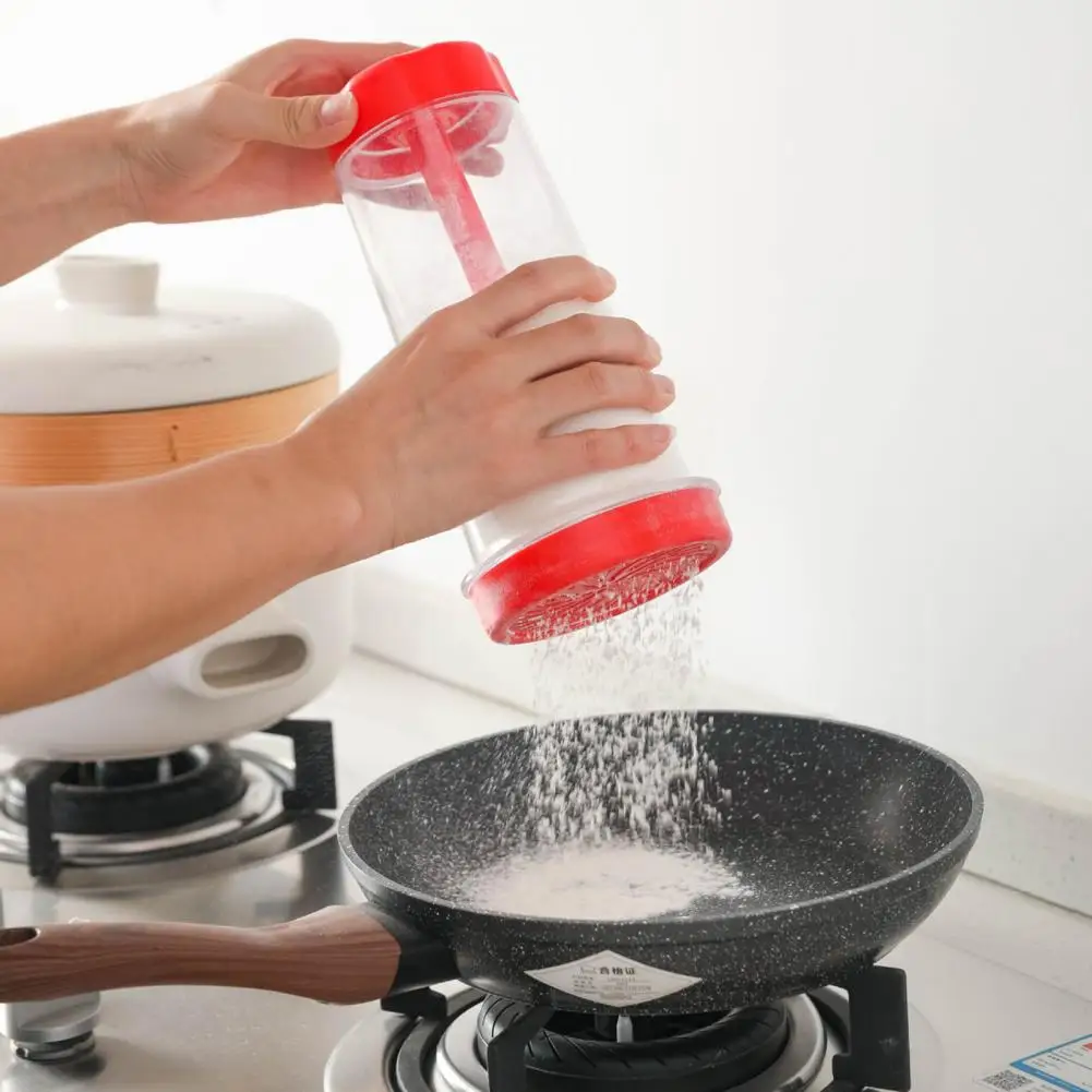 

Rotary Flour Sifter Clear Flour Mixing Cup Handheld Tapioca Baking Sugar Powder Dispenser Sieve Container Kitchen Cooking Tools