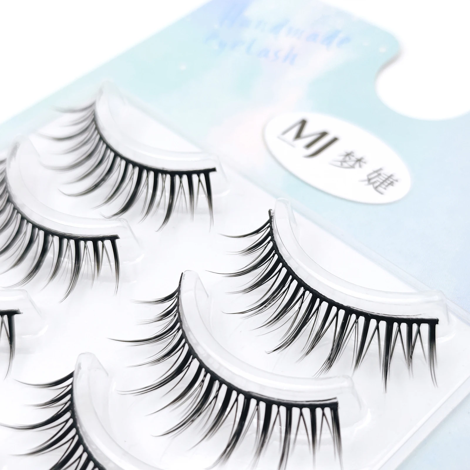 Pestañas postizas de banda negra, tira completa gruesa, pestañas largas de volumen esponjoso para Cosplay y uso diario con diseño de pestañas cruzadas