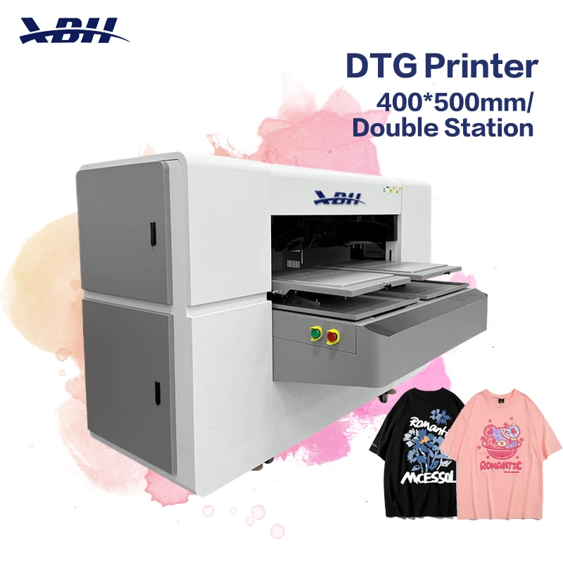 A3 40x50cm dual-station flatbed DTG printer high color reproduction suitable for customizing bright-colored T-shirts hats bags