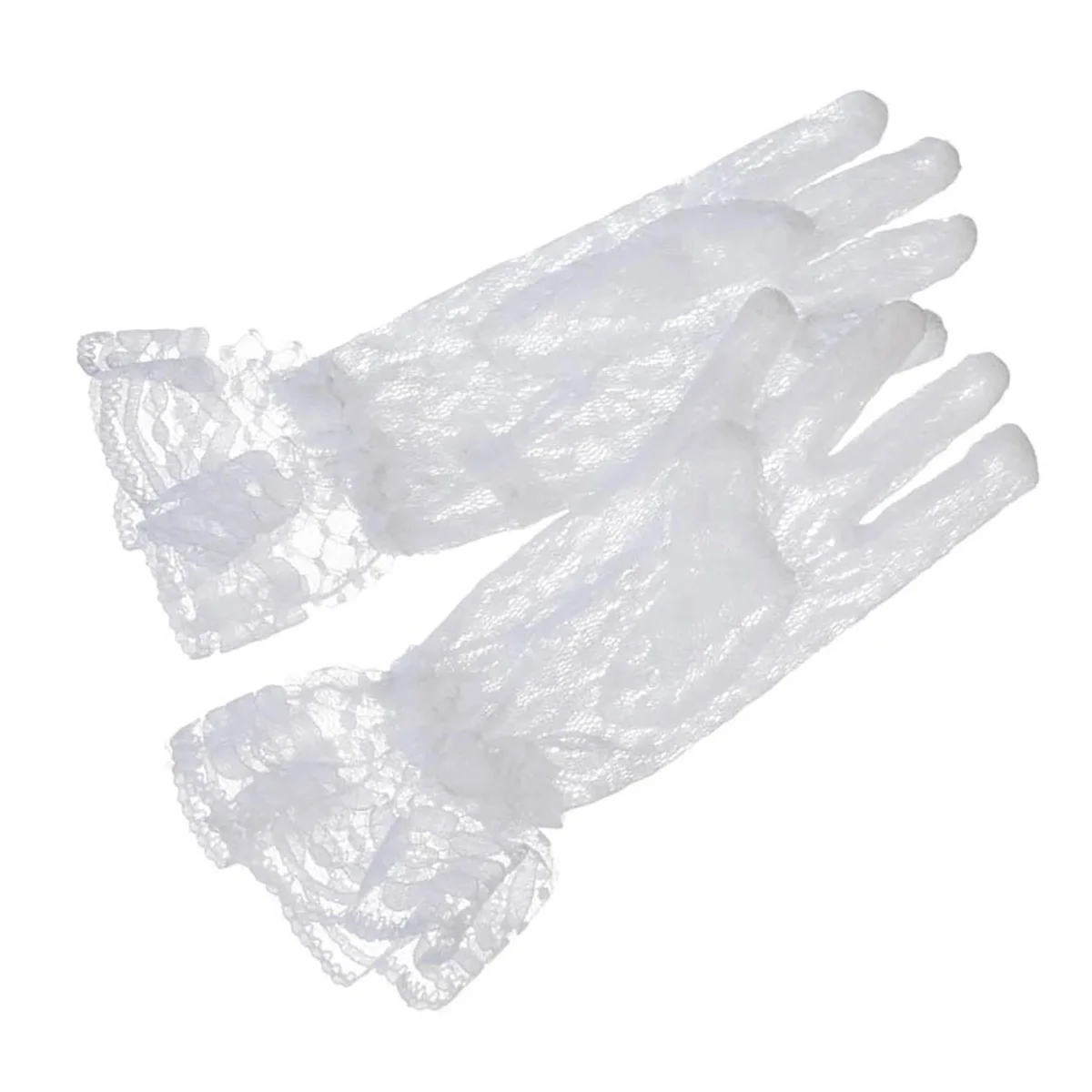 Children Lace Gloves 6-Inch White