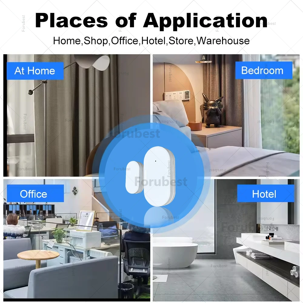 Zigbee Door Sensor Window Contact Open Close Detector With Luminosity/Vibration Detection APP Control For Alexa Google Home Z2M