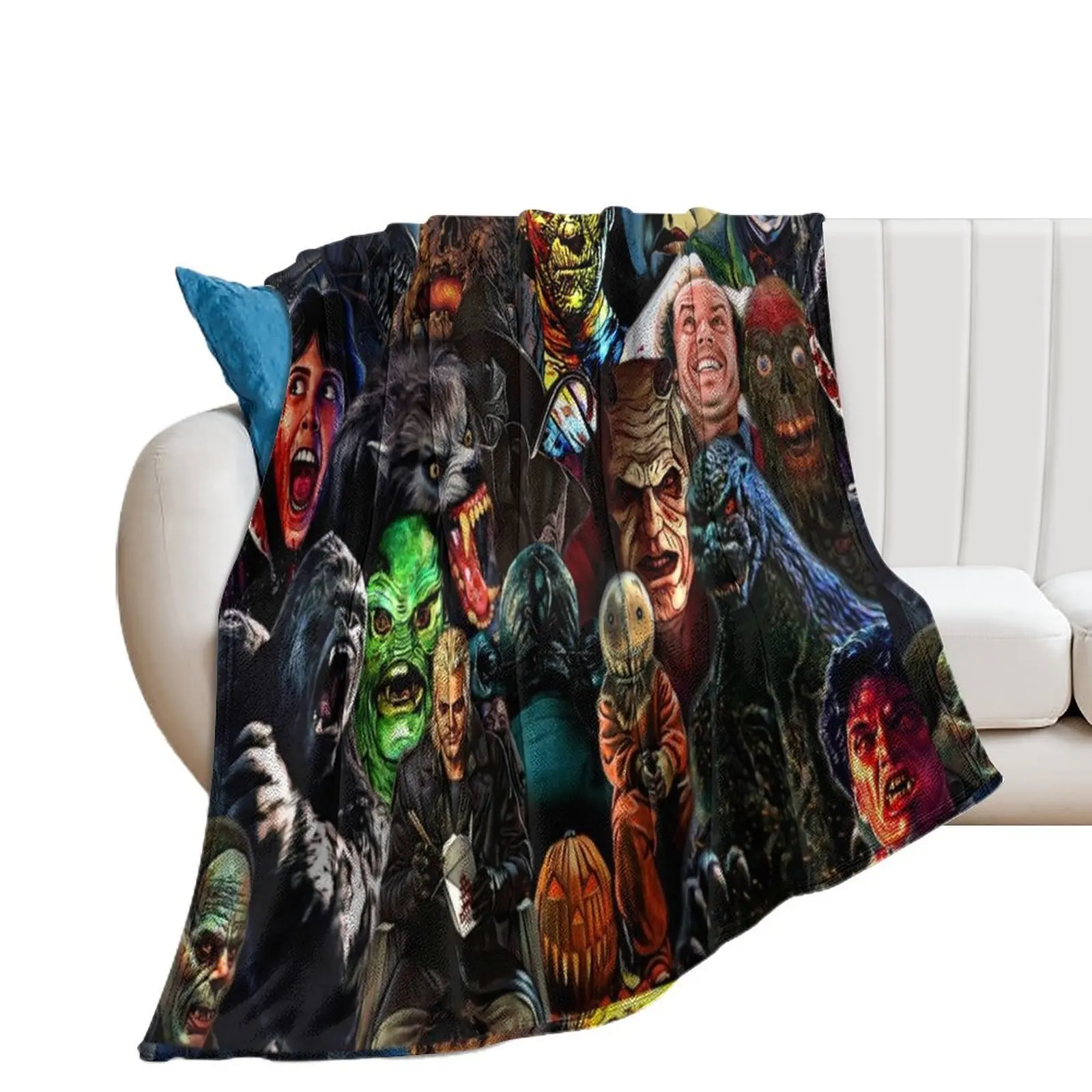 

Collage Of Horror Part 2 Throw Blanket Fashion Sofas Furrys Blankets