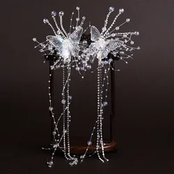 Butterfly Hair Clip Hairpins Elegant Tassel Long Hair Clips For Women Hanfu Antique Party Hair Accessories Wedding Hair Jewelry