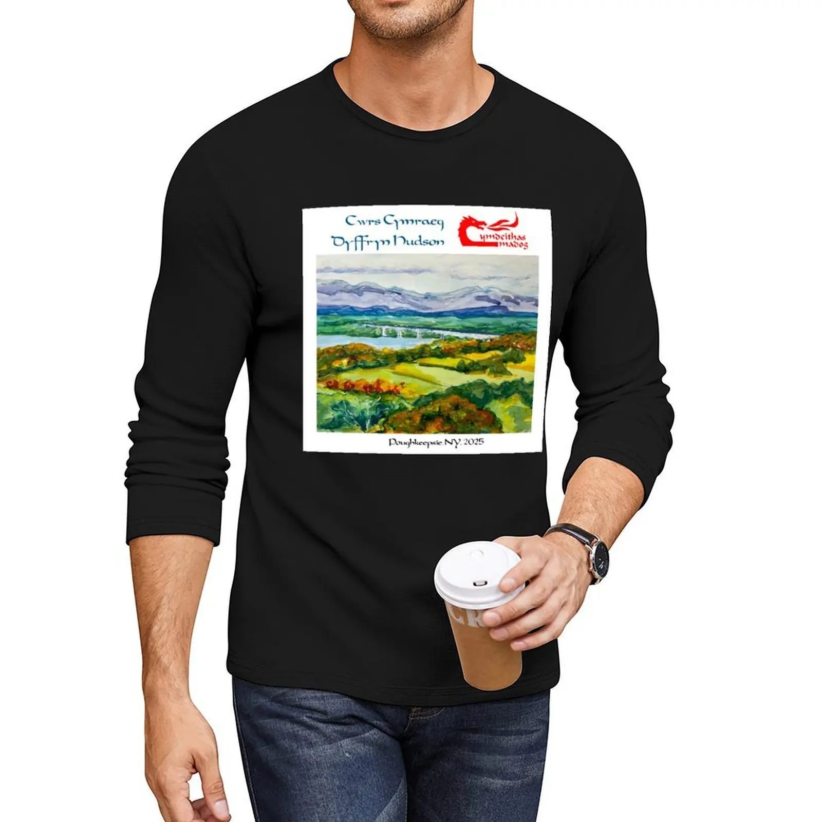 

Hudson Valley Welsh Course; Cwrs Cymraeg Dyffryn Hudson, Summer 2025 Long T-Shirt quick drying t-shirt tops mens t shirt