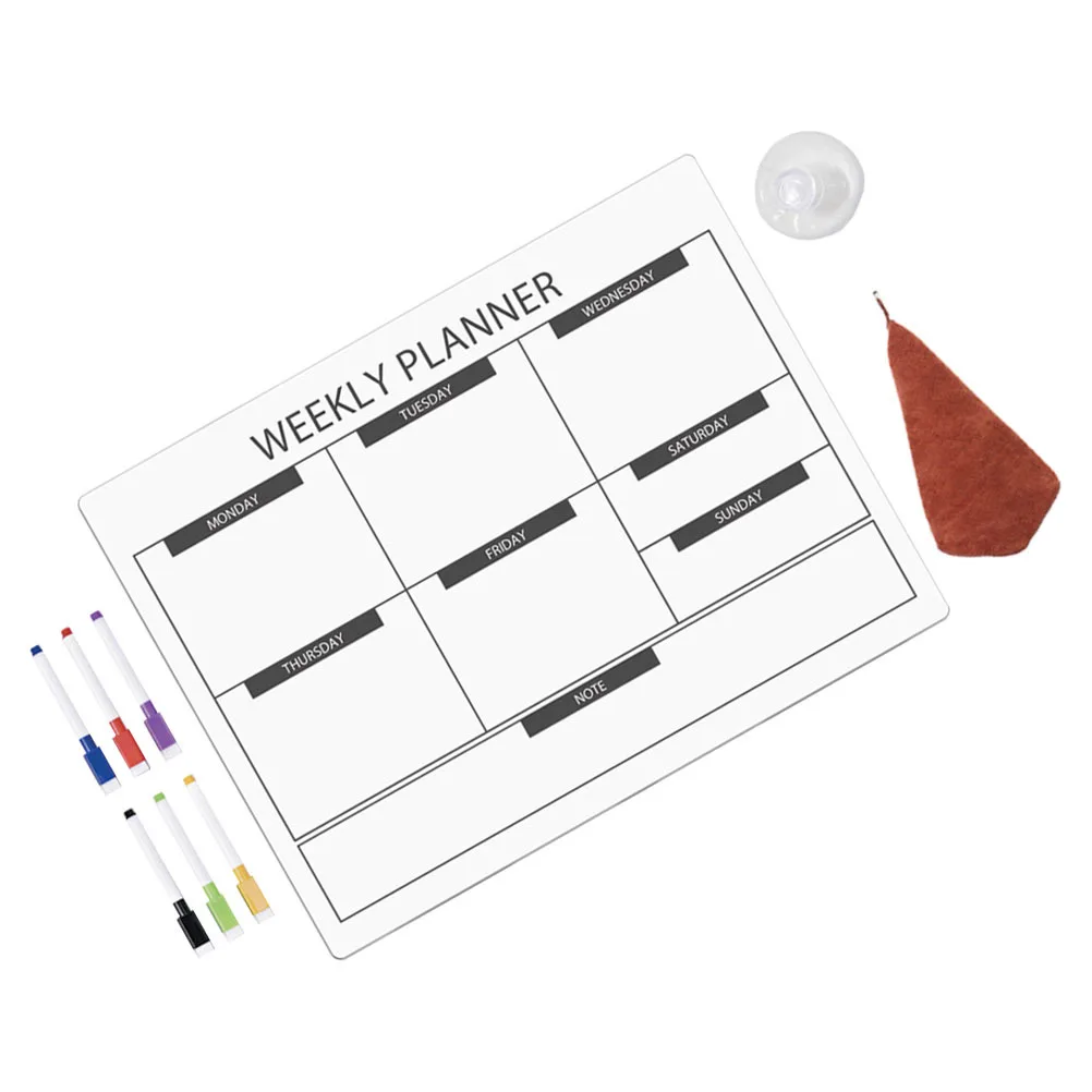 

1Set Kitchen Magnetic Planning Board Dry Erase Refrigerator Message Board Fridge Schedule Organizer Kitchen Supplies