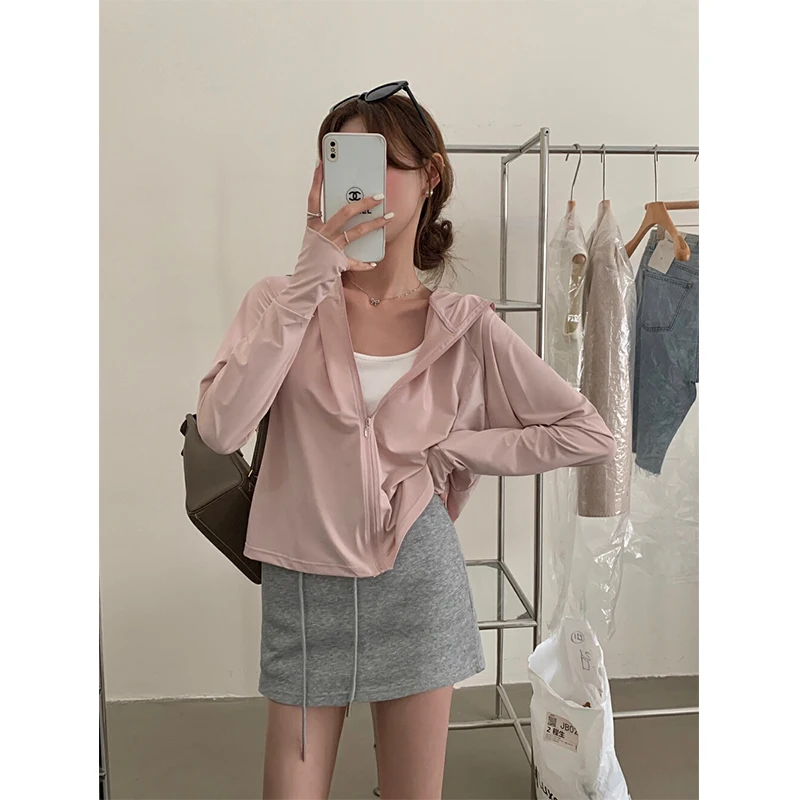 

Hellokay Cool Hat Breathable Faionable Summer 2024 Loose Casual Women's Outerwear Sun Protection Clothing Commute Sle Zip...