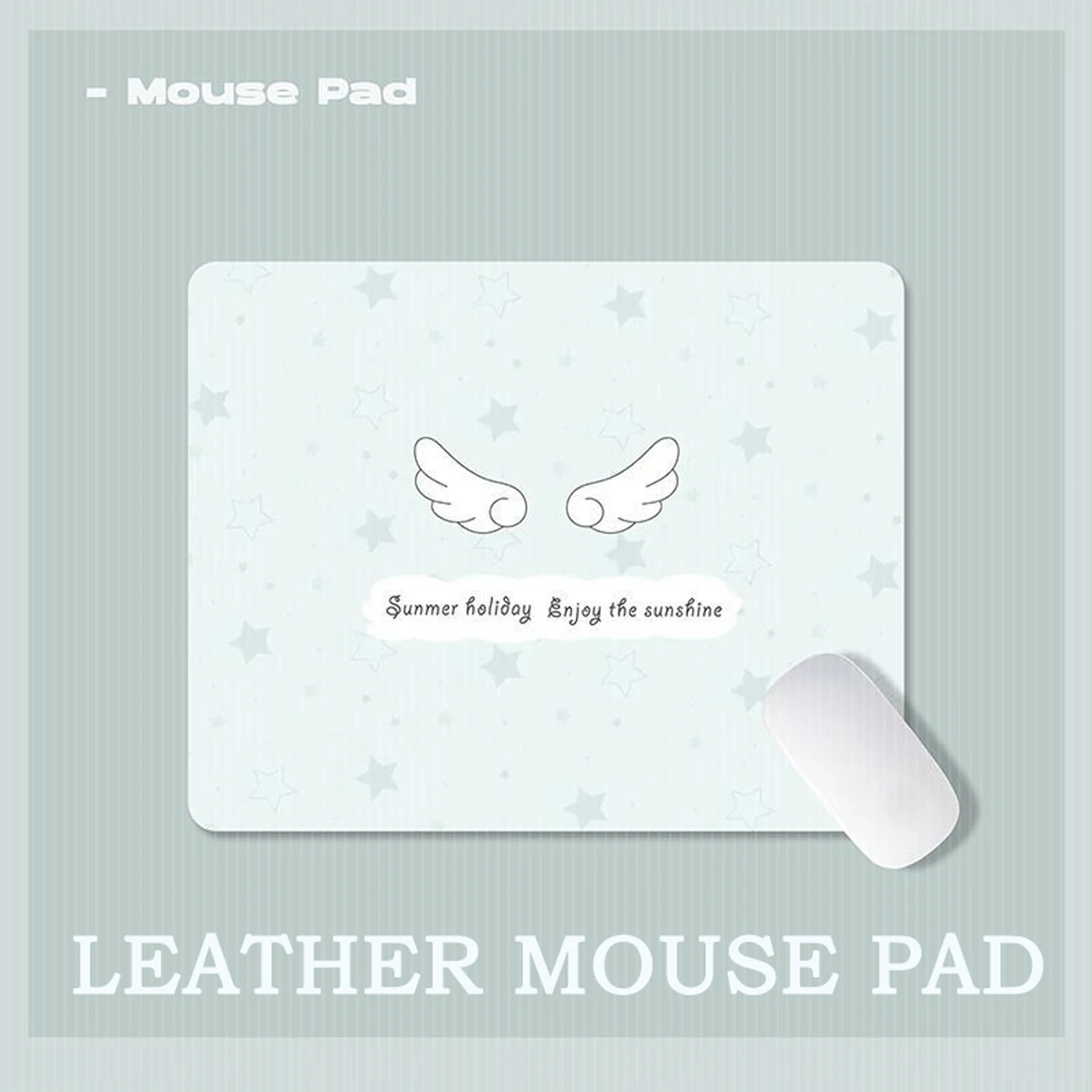 Green Ange Wing Leather Desk Pad Protector Non-Slip Large Small Mousepad Pc Game&Office Keyboard Mat Smooth Laptop Mat Carpet
