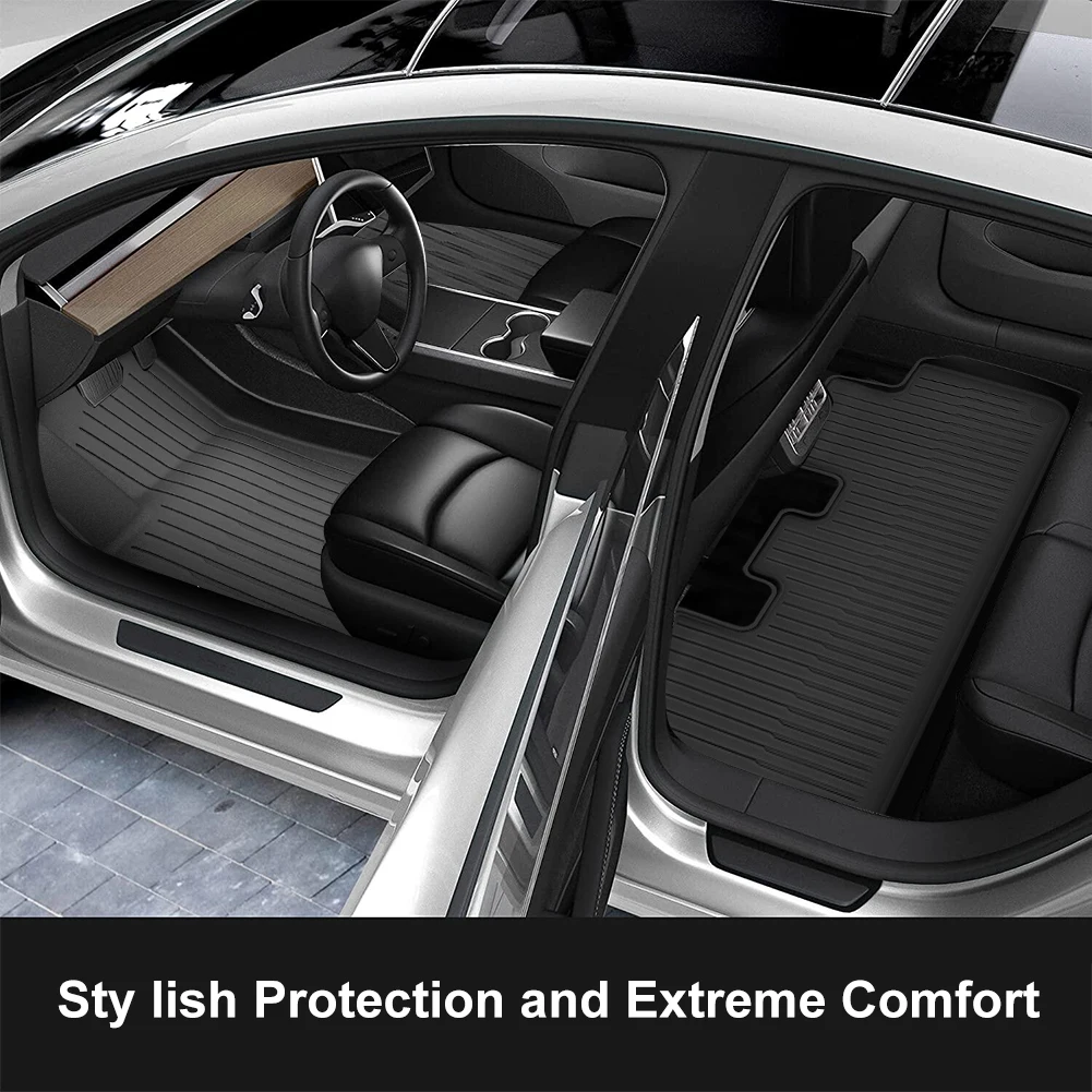 

TPE floor mat 3-piece set +TPE trunk mat suitable For Tesla Model Y 2020-2023