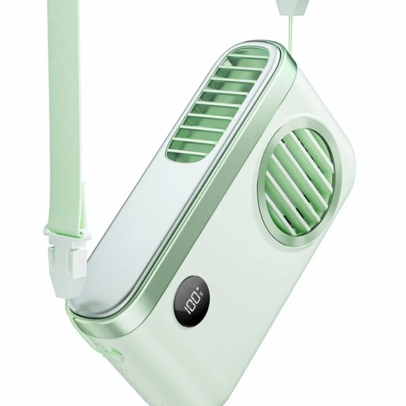 

Новый мини-вентилятор большой емкости с цифровым дисплеем, настольный бесшумный подвесной шейный спортивный студенческий портативный маленький вентилятор с зарядкой через USB