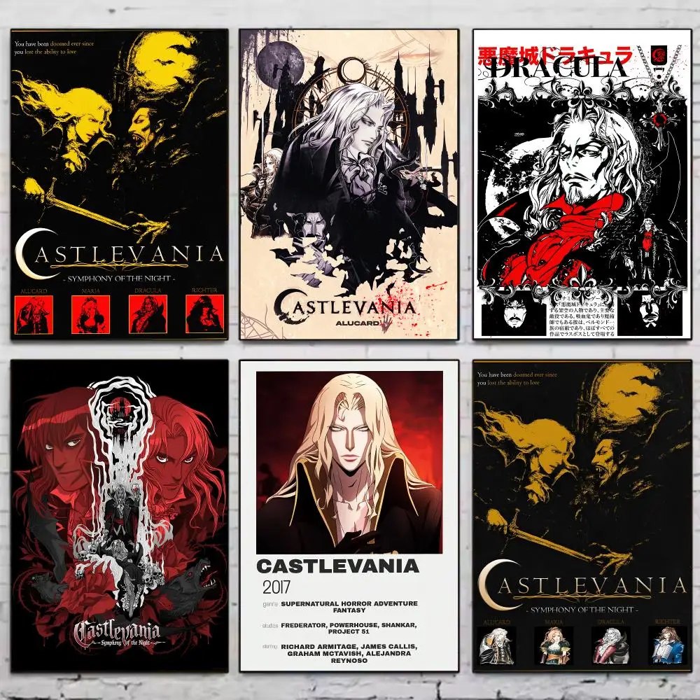 Anime C-Castlevania Poster Vintage Wall Art Aesthetic Room Decor Print Living Room Bedroom Home Decoration