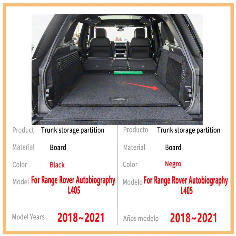 Auto Accessories For Range Rover Autobiography 2018~2021 Organizer Thickening Trunk Side Partition Trunk Interior Storage Parts view 2