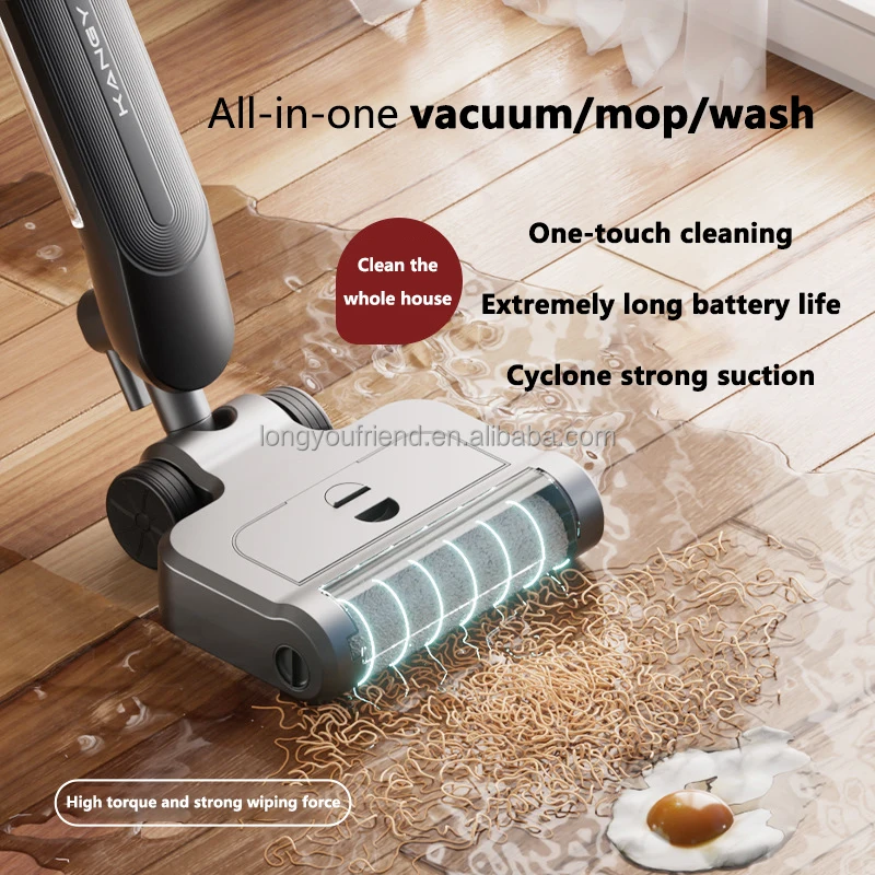 電動セルフクリーニングモップスクラバー、ホテルの床掃除用自動回転式モップ