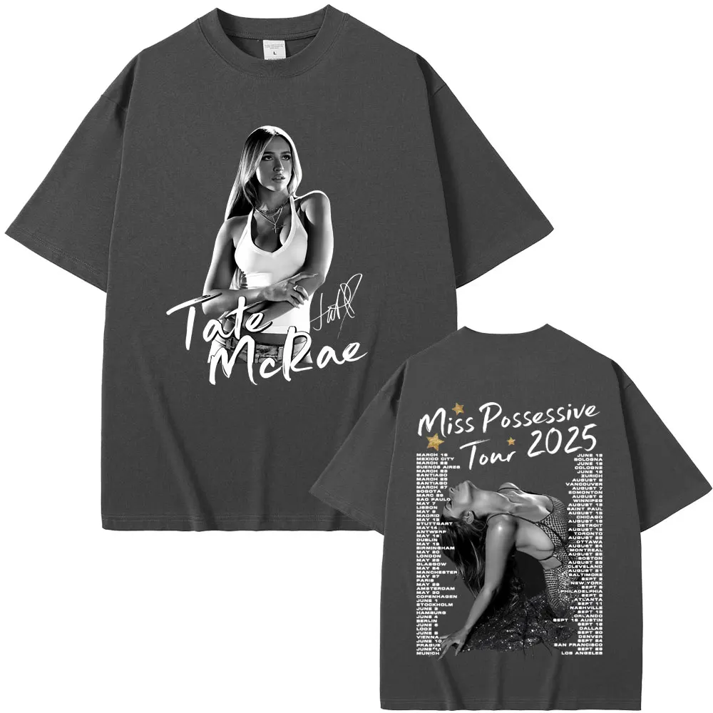 นักร้อง Tate McRae Miss Possessive So Close To What Tour 2025 เสื้อยืดผู้ชายผู้หญิงเสื้อผ้าแฟชั่น Pop เพลง T เสื้อ Lover ของขวัญ