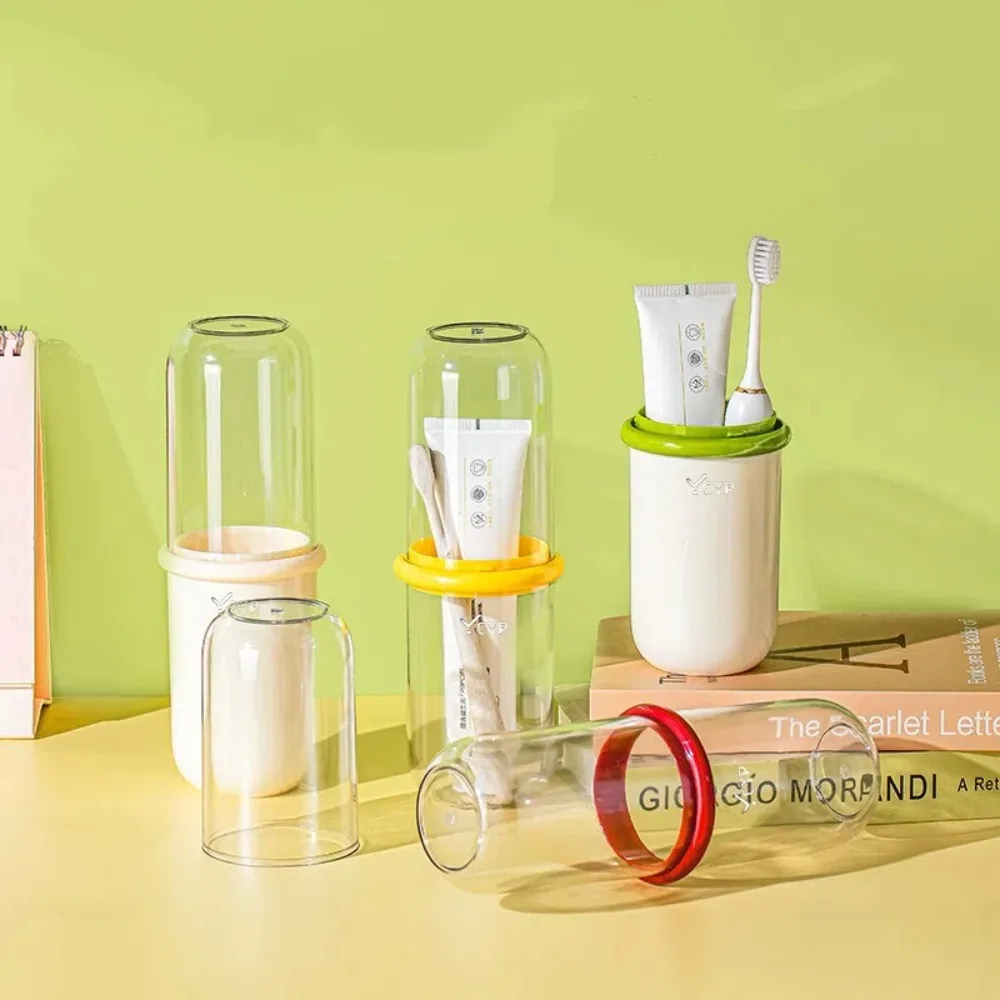 

Creative Portable Gargle Cup Waterproof Dustproof Toothbrush Holder Plastic Sealed Toothbrush Cup Bathroom Supplies
