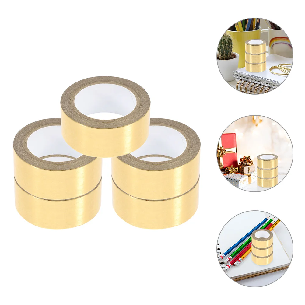 

5 Rolls Bronzing Sticker Decorative Tape Scrapbook Scrapbooking Metallic Washi Craft Paper Decoration