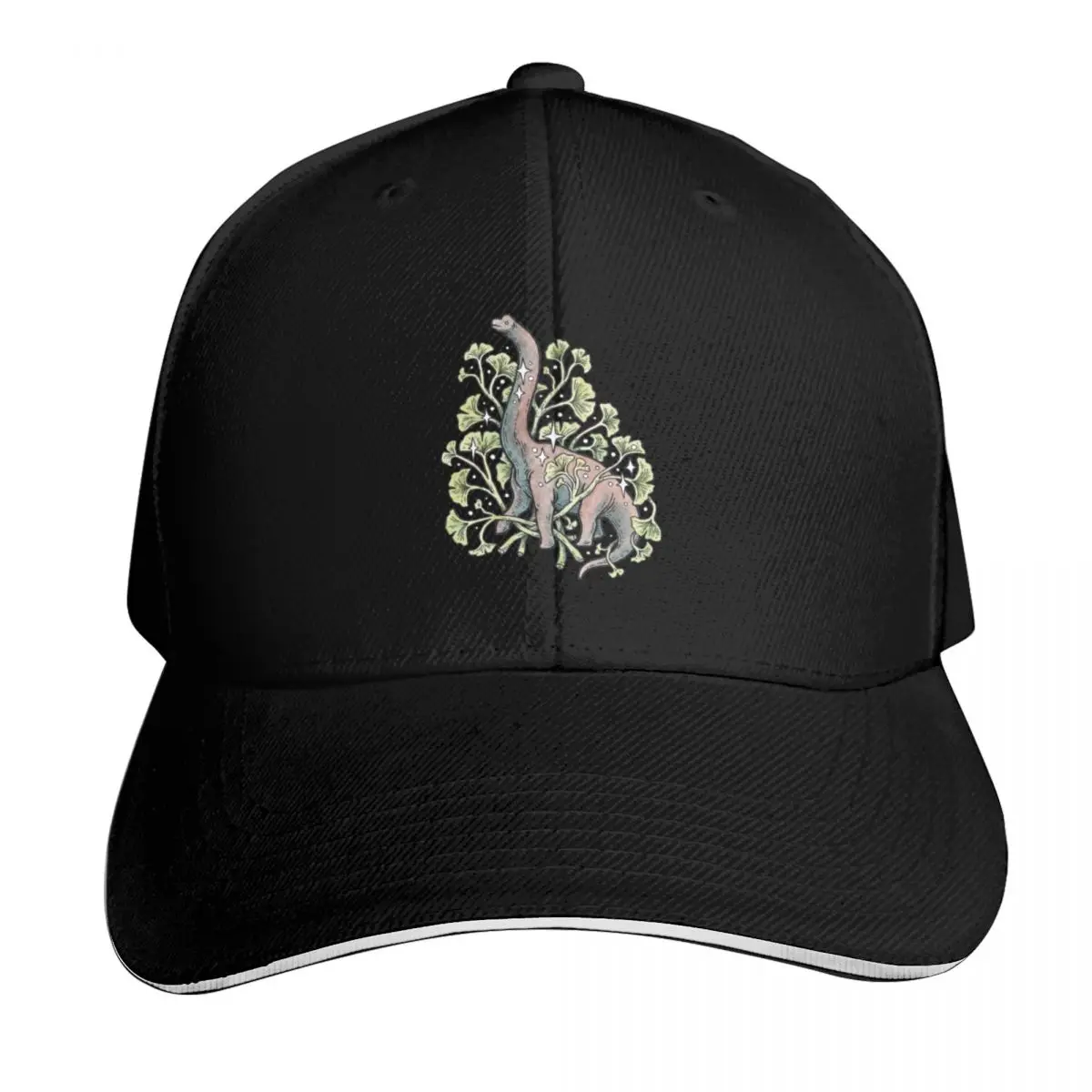 Brachio Ginkgo Calm Color Palette Dinosaur Botanical Art Baseball Cap Men Women Casual Summer Sport Sun Cap