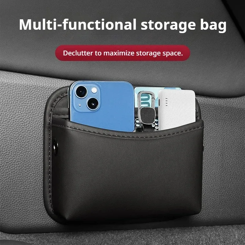 Leather water cup storage box on the door side, multifunctional beverage waste storage box behind the seat, car accessories