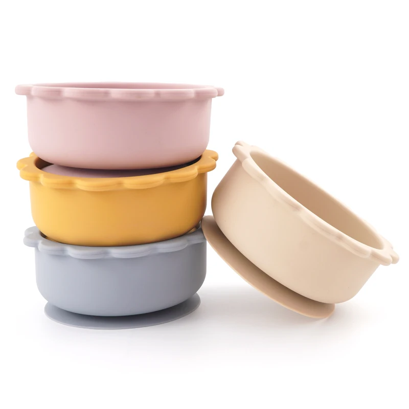 Mother Kids Silicone Cookware Feeding Solid Food Sucker Bowl For Babies Toddler  Dishes Plate Training Children's Tableware