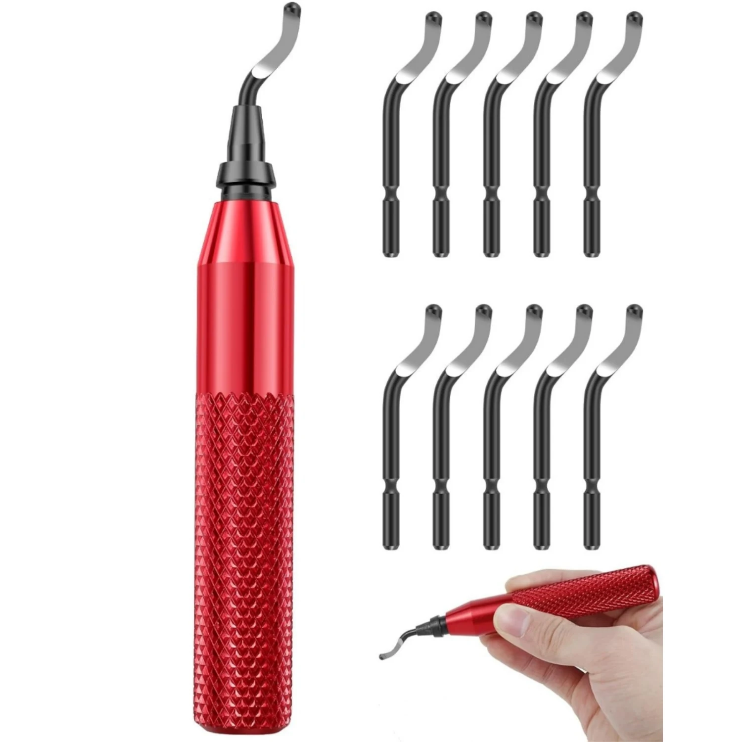 

Система удаления заусенцев по металлу с 10 лезвиями из быстрорежущей стали, простая в эксплуатации для металлических ПВХ сантехнических труб, 3D-печать, пластика, меди, смолы, искусства