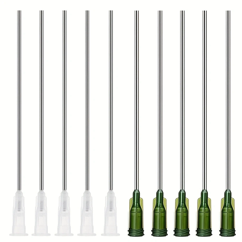 Long Blunt Tip Dispensing Needles, Stainless Steel Luer Lock Liquid Transfer Tool for Ink Refill, Lab Reagent, Craft Glue, Plant