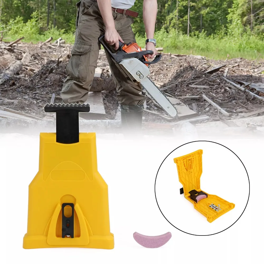 Universal Teeth Chainsaw Sharpener Yellow Protable Chainsaw Teeth Sharpener Bar-Mount Outdoors Chain Saw Fast Sharpening Tool