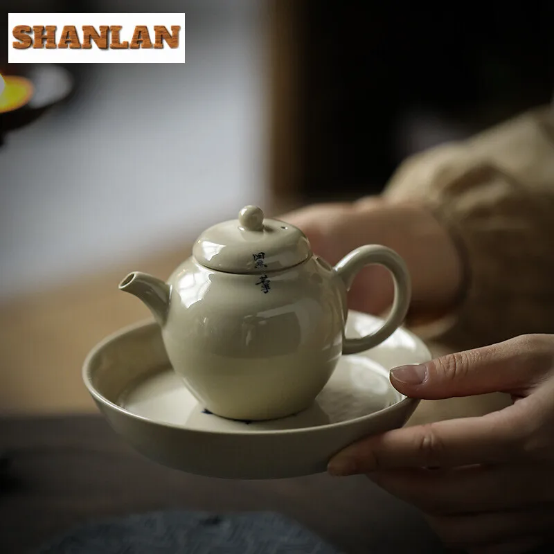 

160ml Plant Ash Handmade Teapot Household Filter Teapot Boutique Pot Tea Brewing Kettle with Ball Hole Drinkware Supplies Craft
