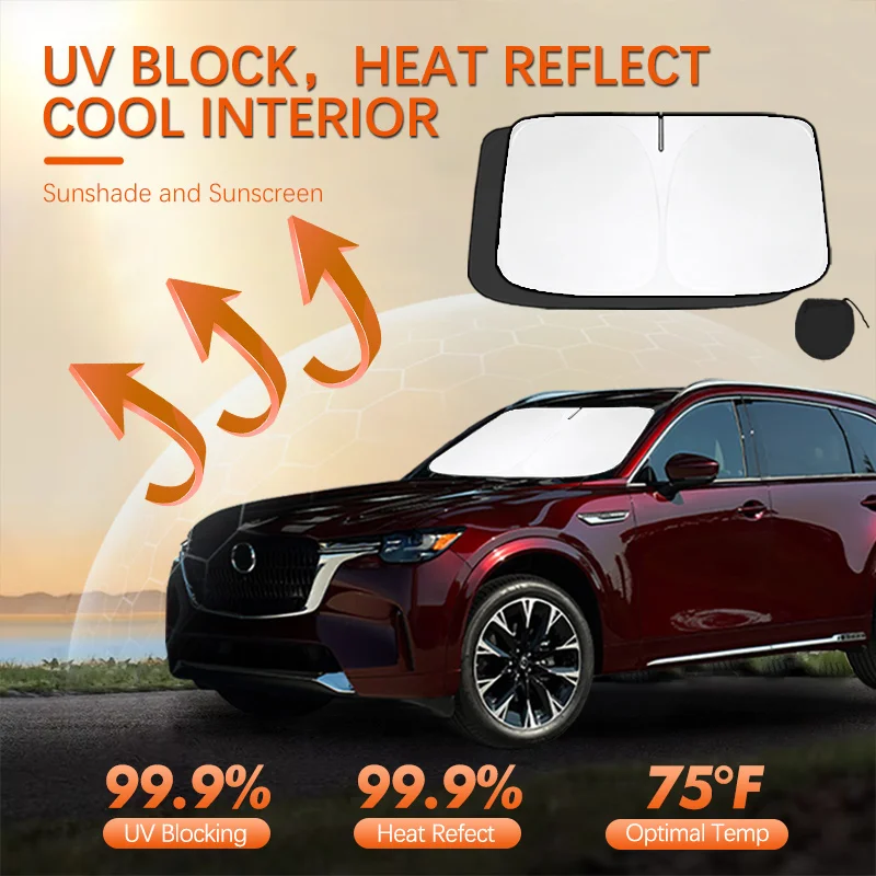 For Mazda CX90 CX-90 Car Sun Viso Front Window Windshield Sunshade Heat Insulation Summer Sun UV Protection Auto Accessories