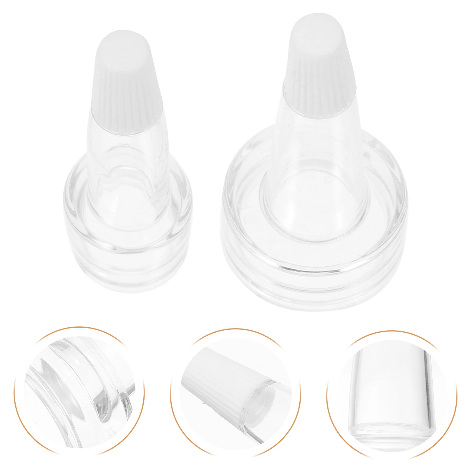 

100pcs Professional Silicone Horn-Shape Vial Bottle Caps Transparent Leak-Proof For Sealing Lab