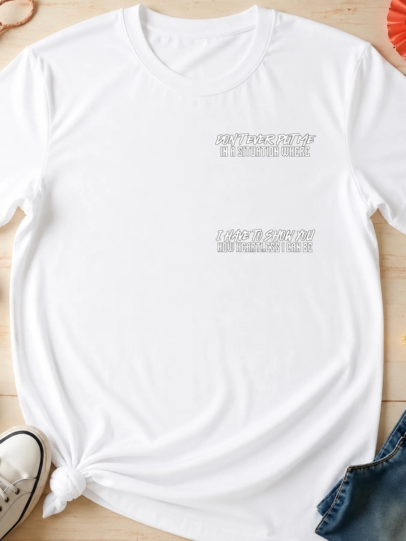 Men'S Summer Graphic T Shirt Casual Oversized Fashion Tee Printed With Don'T Ever Put Me In A Situation Where I Have To Show You