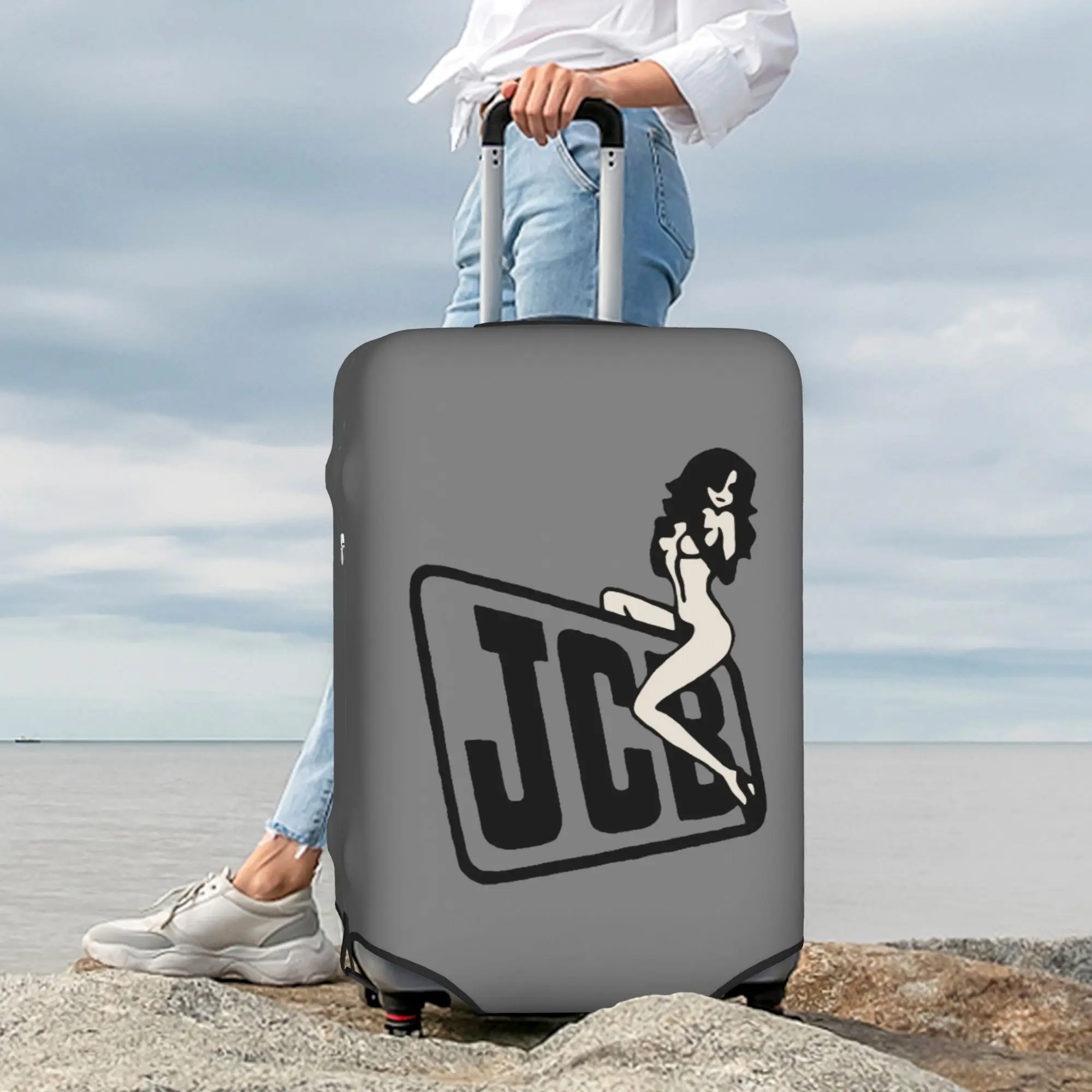 Custom JCB Luggage Cover Elastic  Travel Suitcase Protective Covers Fits 18-32 Inch