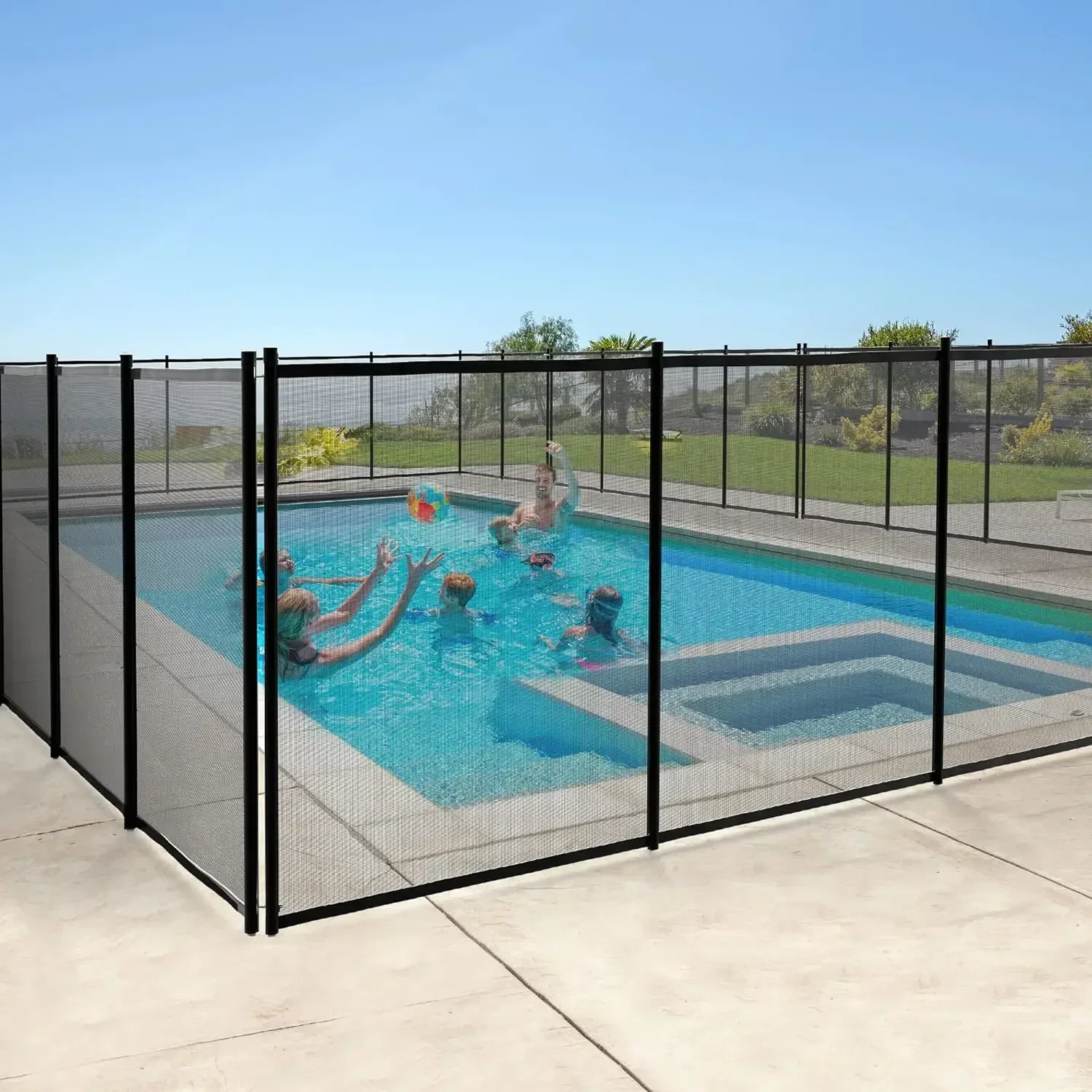 

Pool Fence for Above Ground Pools, 4 x 72Ft Mesh Pool Safety Fence for Outdoor Swimming Backyard Garden Pool, Black